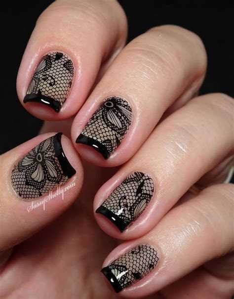 lace design on nails|lace nail art ideas.